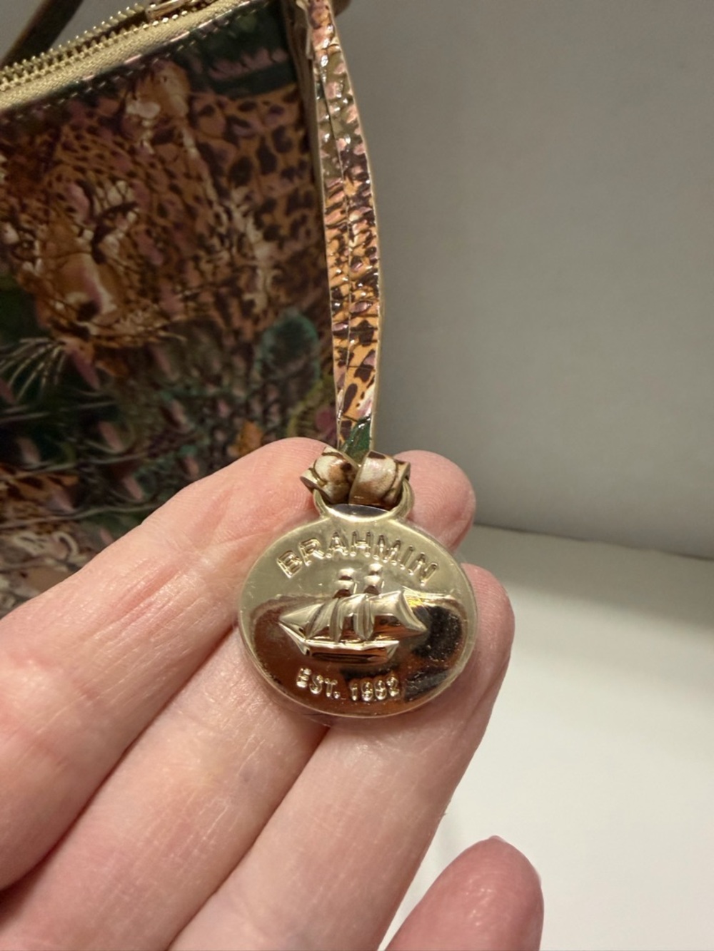 Brahmin Brown Multicolor Floral Leopard Bag - Picture 3 of 13